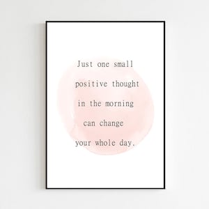 Motivational Wall Art Positive Thought In The Morning Unframed Poster Print Inspirational Quotes Décor Motivational Poster Prints