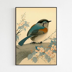 Japanese Wildlife Wall Art | Asian Traditional Statement Art | Minimalist Japanese Aesthetic Poster | High-Quality Art Print for Decoration