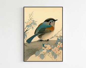 Japanese Wildlife Wall Art | Asian Traditional Statement Art | Minimalist Japanese Aesthetic Poster | High-Quality Art Print for Decoration