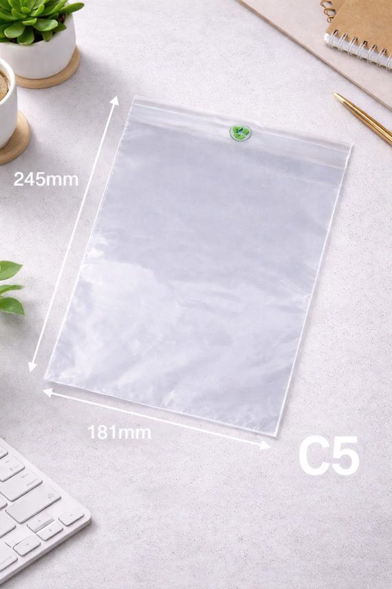 Biodegradable Eco-friendly Compostable Greeting Card Bag to hold up to 12  C5 cards & envelopes 181x245mm
