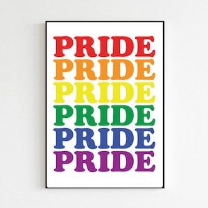 Pride Rainbow Unframed Print Only | Gay Pride LGBTQ+ Prints | Wall Art Living Room Bedroom Decor LGBT Rainbow Pride Flag Poster Prints