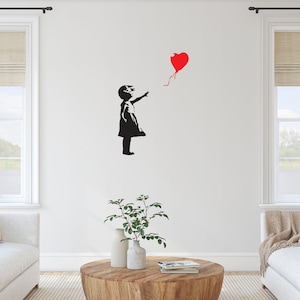 Banksy Balloon Girl Design Wall Art Street Art Graffiti Vinyl Sticker Urban Art Living Room Bedroom Decor Window, Laptop Decal