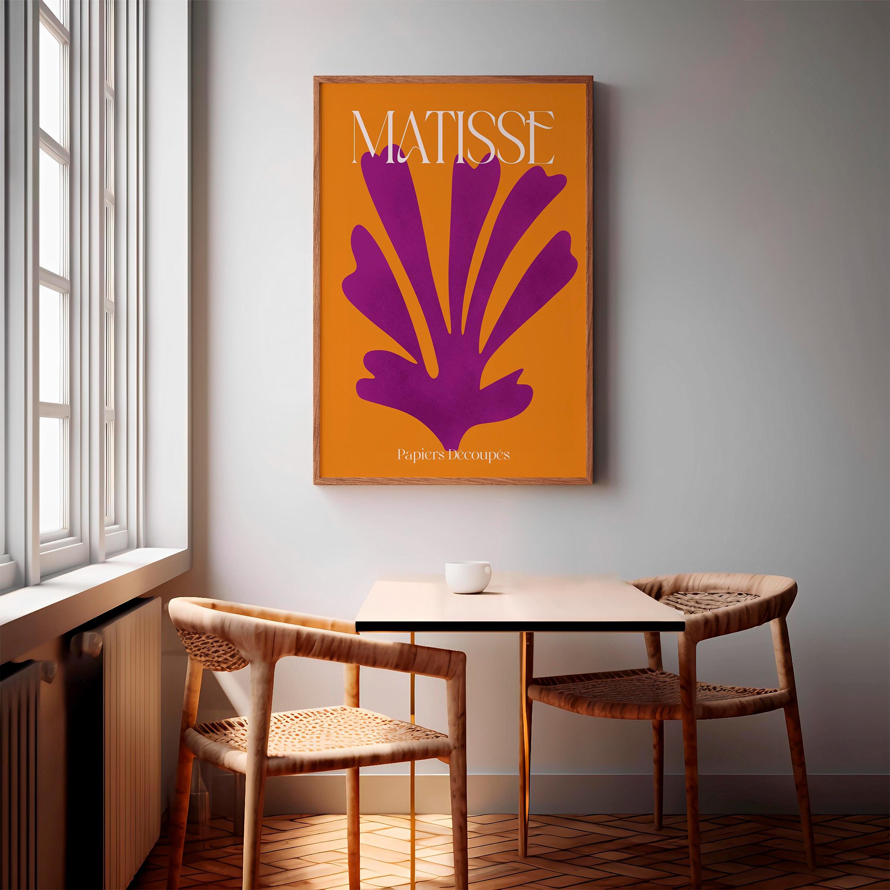 Matisse Orange and Purple Leaf Poster | Bold Papier Découpé Art