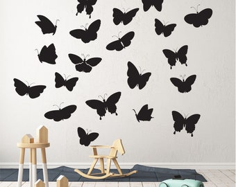 Butterfly Silhouette kids wall stickers wall decals peel and stick removable wall stickers for kids nursery, bedroom and living room