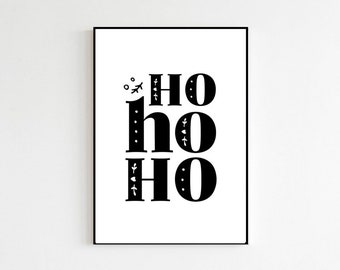 Santa Ho Ho Ho | Christmas Poster Print | Christmas Decor | Christmas Decoration | Christmas Wall Art Prints Deco