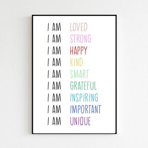 Dagelijkse positieve affirmaties Tiener Print Alleen Cadeau Positief Mindful Tiener Cadeau Tiener Slaapkamer Cadeau Tiener Wall Art Tiener Kamer Decor Art