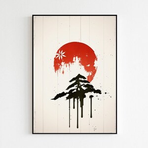 Japanese Vintage Style Art Watercolour Painting Print Only | Japan Designs Poster Prints | Wall Art Room Decor