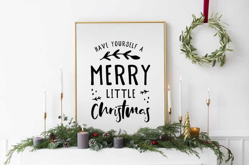 Heb jezelf een vrolijk kerstfeest | Kerst Poster Print | Kerst Decor | Kerstdecoratie | Kerst Wall Art Prints Deco afbeelding 1