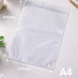 Biodegradeable A4 Cello Bags for Cards Eco-friendly Compostable Greeting Card Bag 215mm x 305mm + 40mm Self Seal Lip