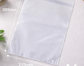 Biodegradeable A4 Cello Bags for Cards Eco-friendly Compostable Greeting Card Bag 215mm x 305mm + 40mm Self Seal Lip