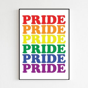 Pride Rainbow Unframed Print Only | Gay Pride LGBTQ+ Prints | Wall Art Living Room Bedroom Decor LGBT Rainbow Pride Flag Poster Prints