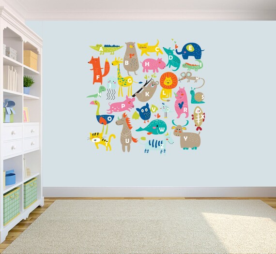 Animal Alphabet Abc Kids Wall Stickers Decals L - Nursery Alphabet Wall Stickers Animal Alphabet Abc Kids Wall Stickers Decals L - Nursery Alphabet Wall Stickers