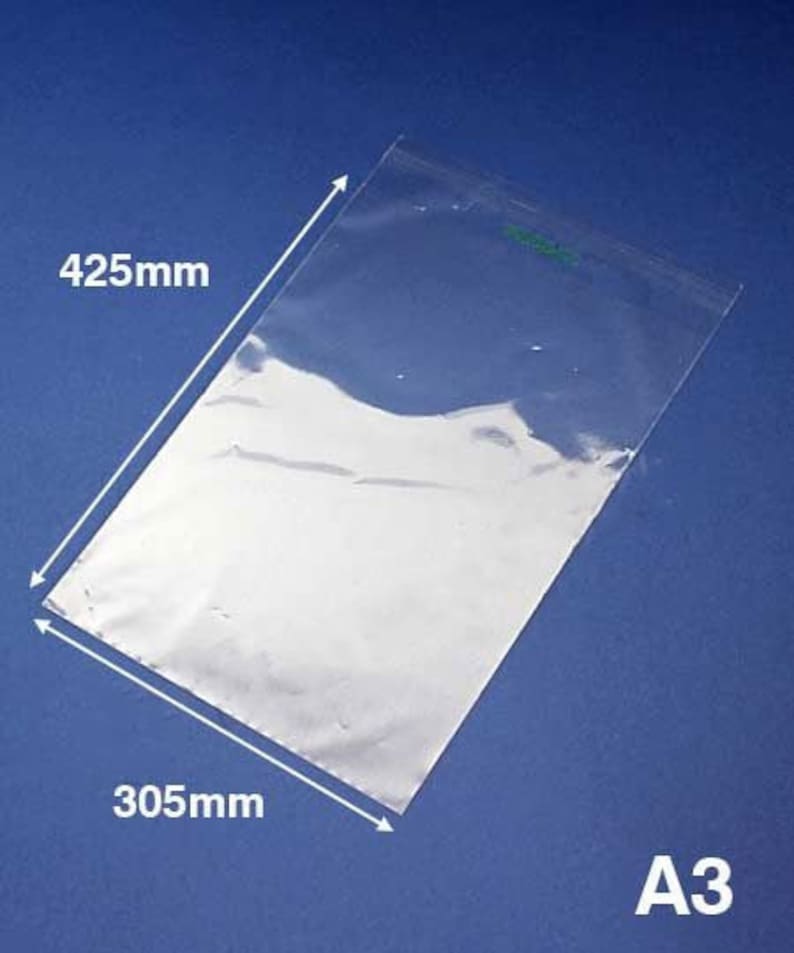 Biodegradeable A3 305x425mm & A4 215mmx305mm Cello Bags for Cards Eco-friendly Compostable Greeting Card Bag Compostable Bag Self Seal Lip image 1