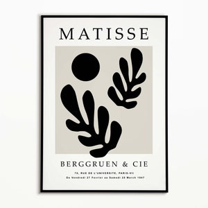 Black Matisse Print, Matisse Wall Art Matisse Blumen Poster Schwarzweiß-Galeriewandset