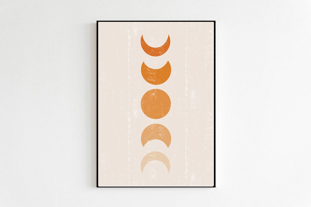 Boho Abstract Wall Art Poster Prints Boho Moon Art | Celestial Cosmic ...