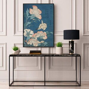 Japanese Vintage Style Art Peonies Flowers Floral And Bird Katsushika Hokusai Unframed Print Japan Poster Prints Wall Art Room Decor image 3