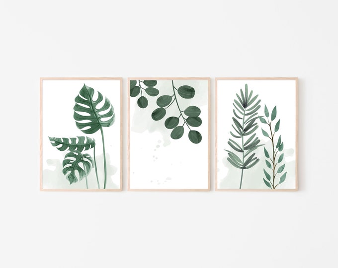 Affiche d’art botanique Imprimer Unframed Set De 3 Flower Nature Peinture Botanique Cottage Core Cadeau Mur Art Chambre Salon Décor