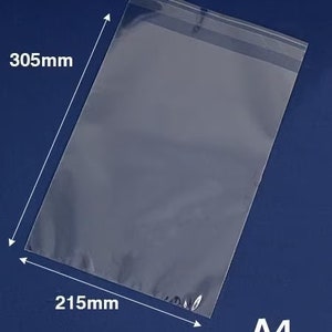 Biodegradeable A3 305x425mm & A4 215mmx305mm Cello Bags for Cards Eco-friendly Compostable Greeting Card Bag Compostable Bag Self Seal Lip image 2