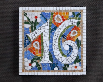 Individual house number made of mosaic