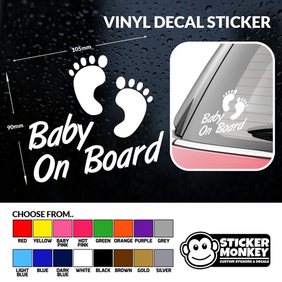 Baby On Board Funny Car Child Children Window Bumper Sticker Vinyl.