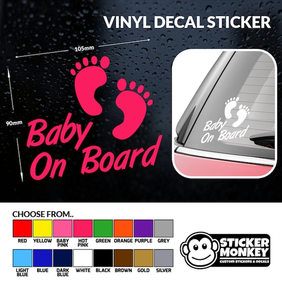 Mickey Mouse Baby on Board Kids Car Van Bumper Stickers Decals FREE P+P