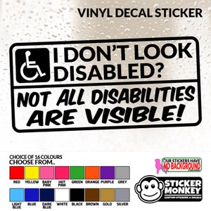 Nicht Alle Disabilities Are Visible Behinderte Vinyl Aufkleber 