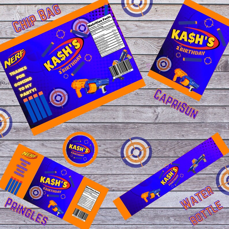 Nerf Gun Inspired Labels Chip Bag and More - Etsy