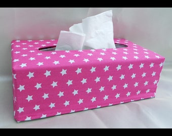 Hülle für Kosmetiktücher - Box Sterne pink