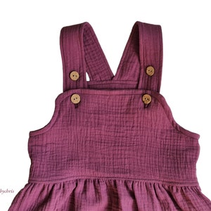 Trägerkleid Musselin für Baby und Kinder in 34 Uni Farben Sommerkleid Latzrock mit Knöpfe Kleid Mädchen Latzkleid Größen 56-128 Bild 9