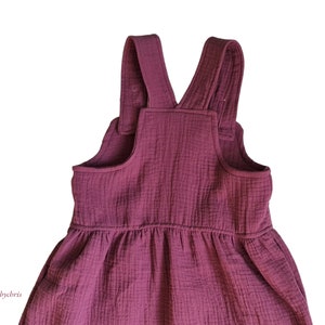 Trägerkleid Musselin für Baby und Kinder in 34 Uni Farben Sommerkleid Latzrock mit Knöpfe Kleid Mädchen Latzkleid Größen 56-128 Bild 8