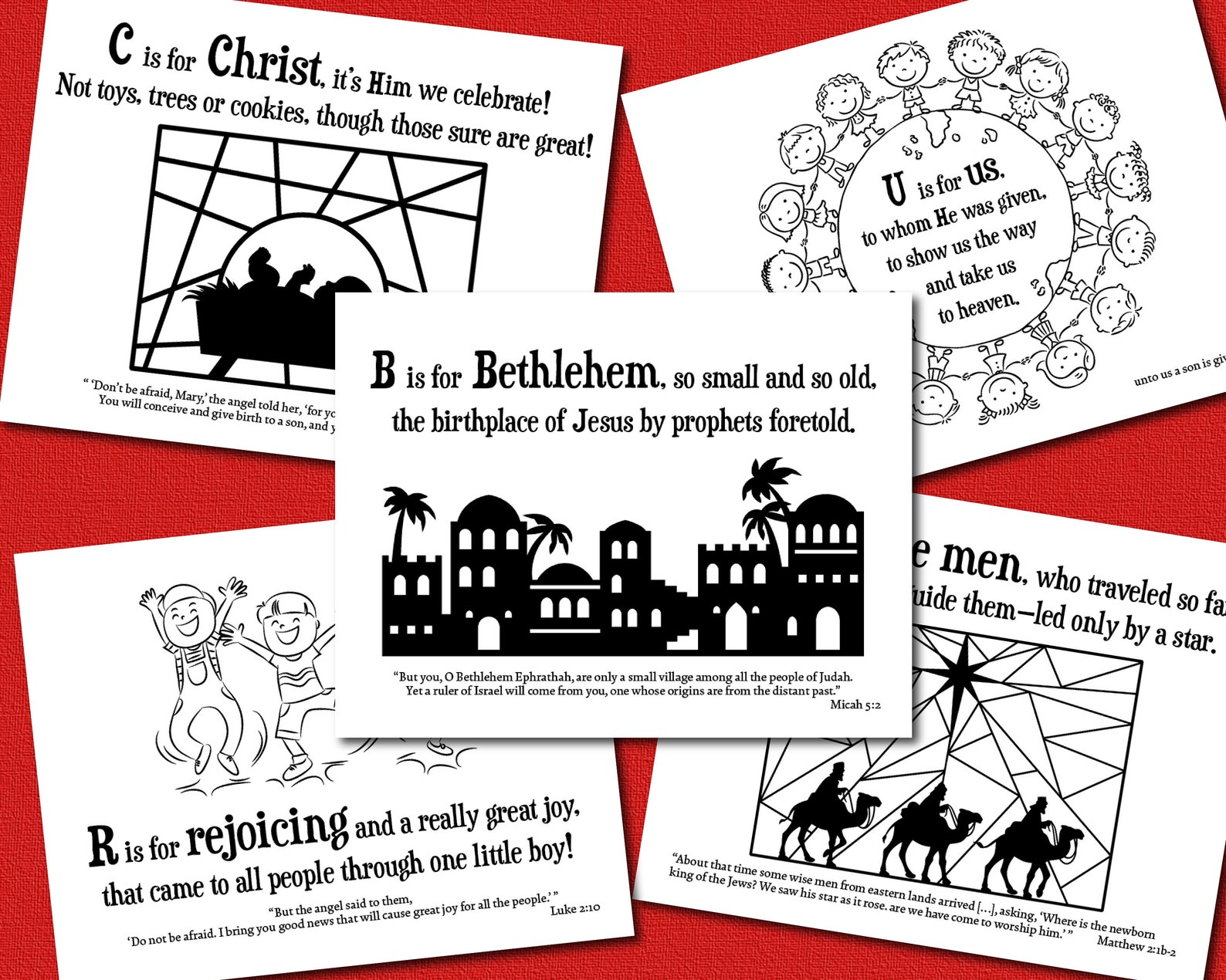 Christmas ABC Advent Calendar W/ Daily Devotions, Printable PDF, 26