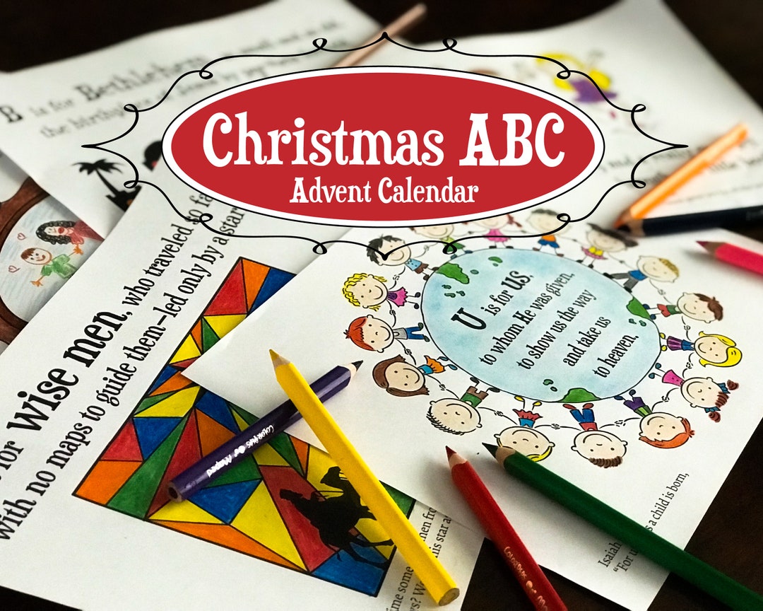 Christmas ABC Advent Calendar W/ Daily Devotions, Printable PDF, 26