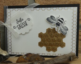 Card "Sweet Greetings"/ golden honeycomb