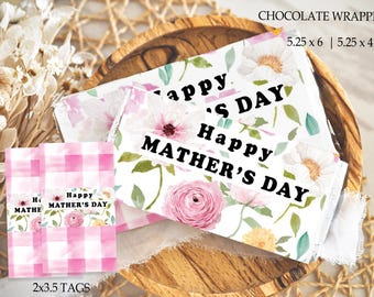Florale Muttertag Candy Bar Wrapper - Druckbare Mom Schokoladentafel Wrapper - Party Geschenk