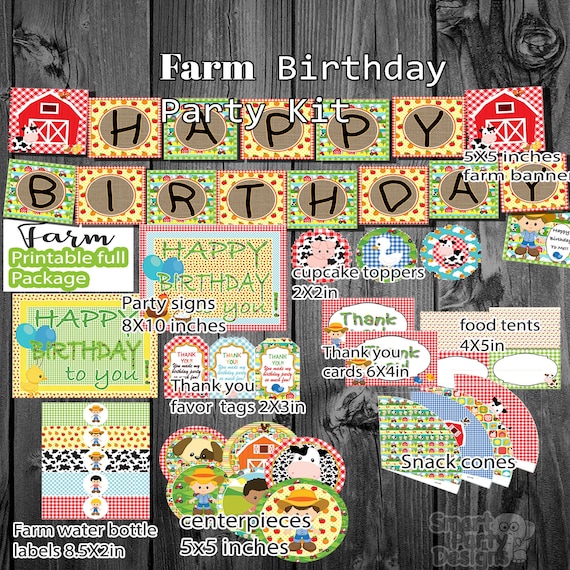 Food Signs Farm Party Farm Birthday Decorations Food Tents Farm Birthday Party Printables Bottle Labels Instant download