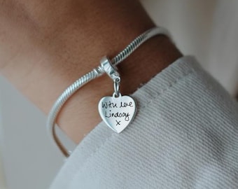 Pandora Kompatibler Handschrift Anhänger • Personalisiertes Geschenk mit Gravur • Erinnerungsschmuck • Handgemacht in Großbritannien von Inschriften •