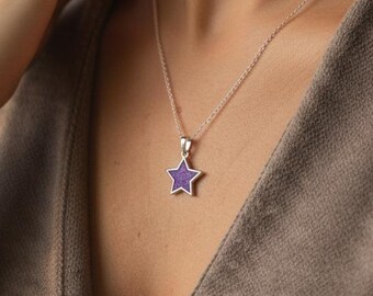 Stern Asche Halskette · Asche Schmuck • Erinnerungsgeschenke • Einäscherung • Urne Für Asche, Haar oder Fell •