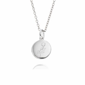 Botanical self love necklace - Sterling Silver necklace - Circle pendant charm - Spiritual Jewellery