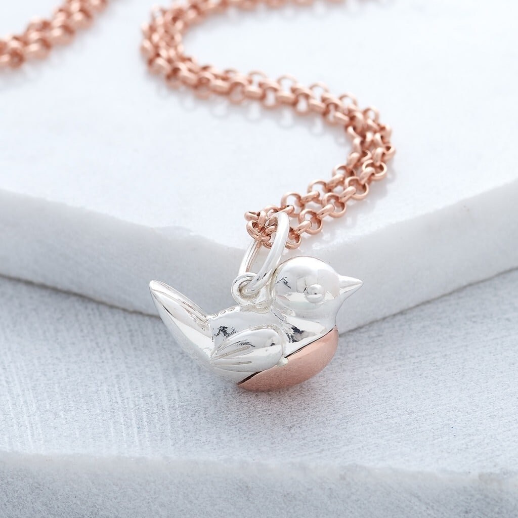 Rose Gold Robin Necklace When Robins Appear Robin Jewellery Etsy
