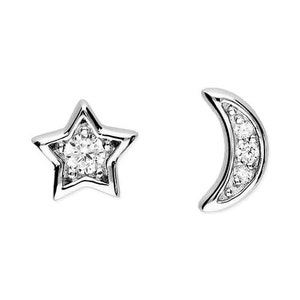 Moon & star stud earrings - Memorial gift - Bereavement gift - Special Keepsake