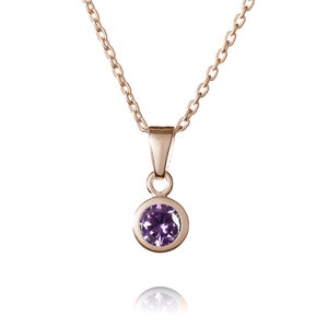 Rosegold Februar Geburtsstein Halskette - Gedenkschmuck - Geschenk für sie - Geburtsmonat Schmuck - Astrologie Halskette