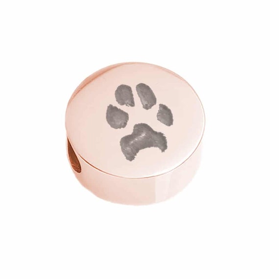 Paw Print Pandora Compatible Rose Gold Circle Charm Cremation