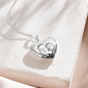 Sterling Silver Photo Locket - Christmas and Anniversary Gift - Personalized Heart Locket - Thoughtful Keepsake - Gift for Special Ones