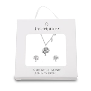 Sterling silver tree of life gift set - Earring and necklace set - Matching set - Gift for her