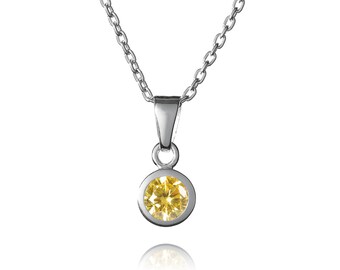 Sterling Silver November Birthstone Necklace - Birthstone Jewellery - November Birthday - Birthday Gift Ideas