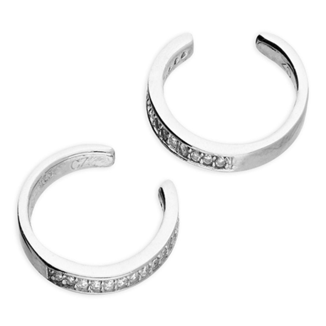 Sterling Silver Diamante Ear Cuff Hoop Earrings Statement Earrings Etsy