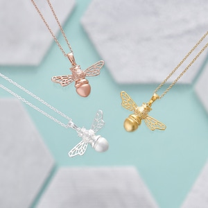 Bumble Bee Necklace - Silver Bee - Rose Gold Bee - Gold Bee - Bee Jewellery - Bee Charm