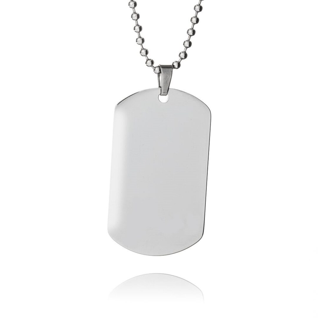 Mens Dog Tag Photo Necklace Personalized Dog Tag Necklace Etsy