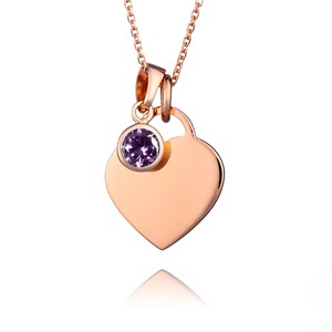 Rosegold Februar personalisierte Geburtsstein Halskette - Gedenkschmuck - Geschenk für sie - Geburtsmonat Schmuck