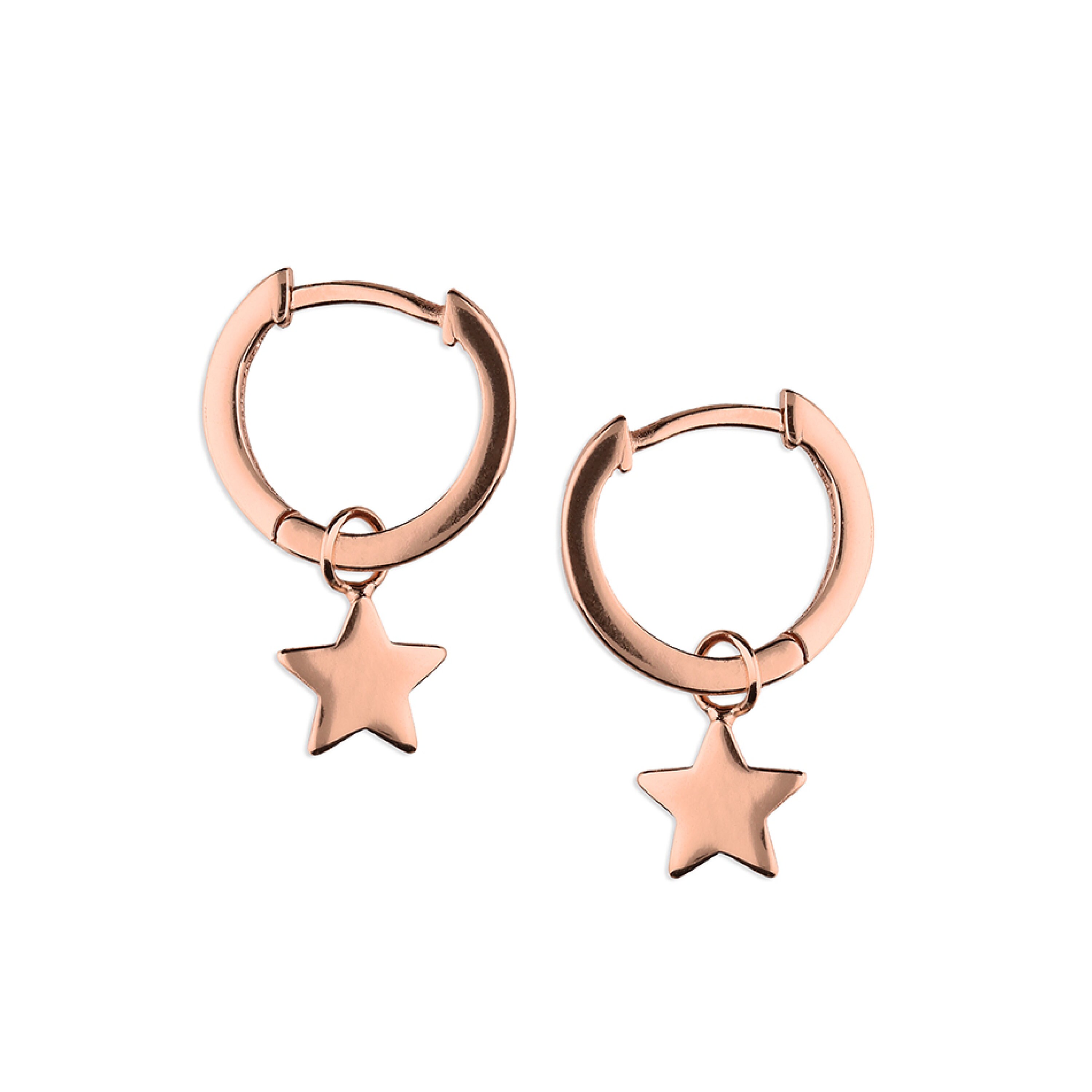 Rose Gold Star Huggie Hoop Earrings Star Earrings Mini | Etsy